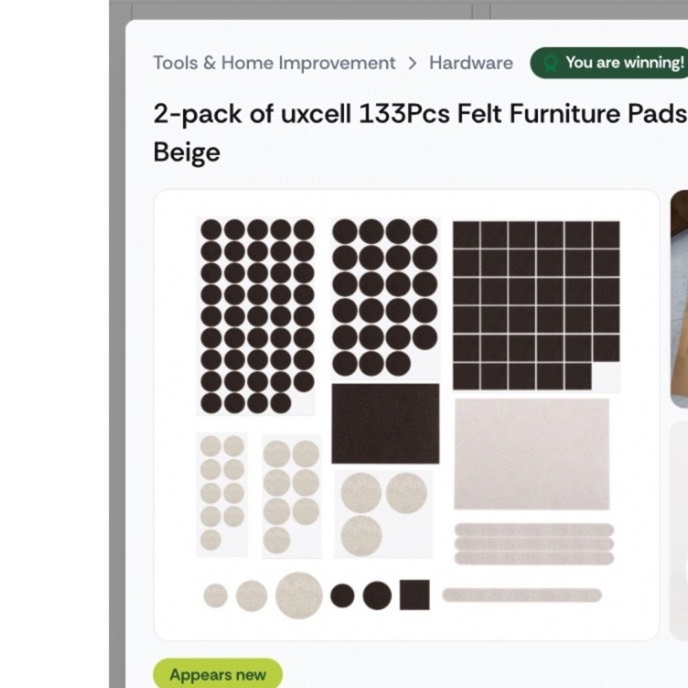 uxcell 133Pcs Felt Furniture Pads Assorted Sizes Floor Protectors